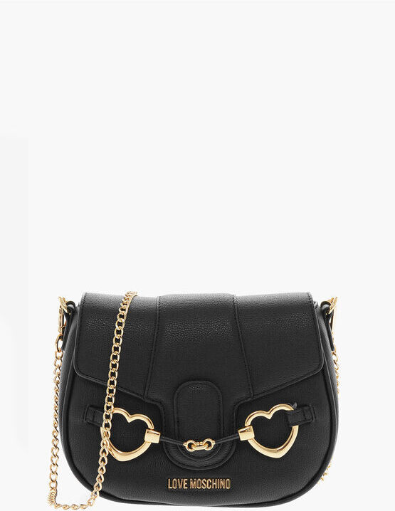 Moschino LOVE Borsa a Tracolla BIG HEARTBIT in Ecopelle con Morsetti taglia Uni