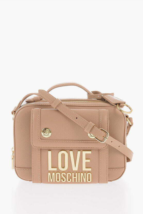 Moschino LOVE Borsa a Tracolla in Ecopelle con Logo Dorato taglia Unica