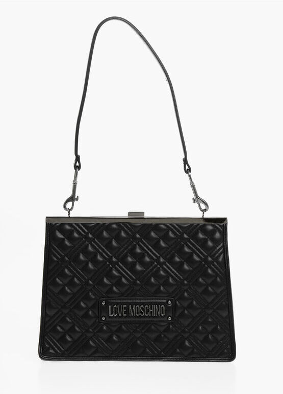 Moschino LOVE Borsa a Tracolla in Ecopelle Trapuntata con Logo Tono s taglia Un