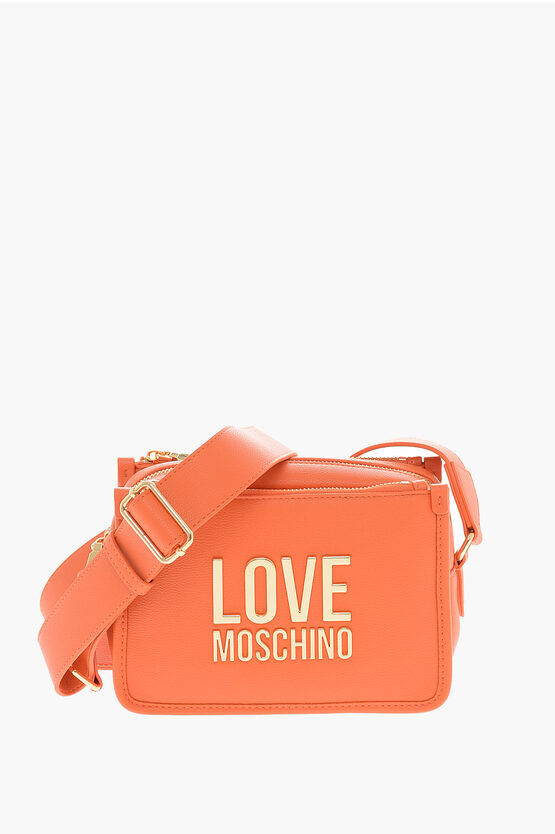 Moschino LOVE Borsa Camera in Ecopelle Martellata con Placca Logo Dor taglia Un