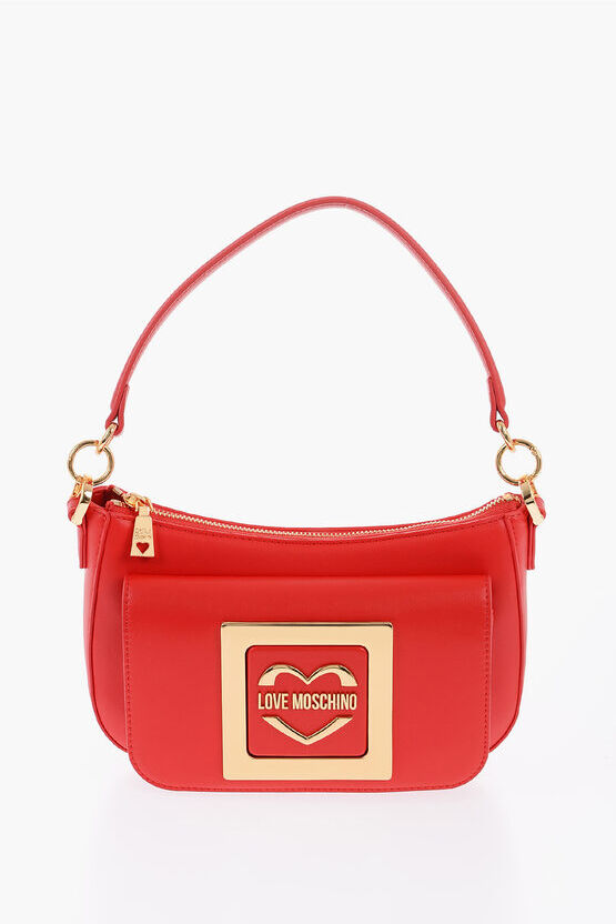 Moschino LOVE Borsa in Ecopelle con Tracolla Removibile e Placca Logo taglia Un