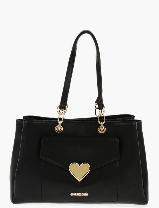 Moschino LOVE Borsa Tote in Ecopelle con Cuore Dorato taglia Unica