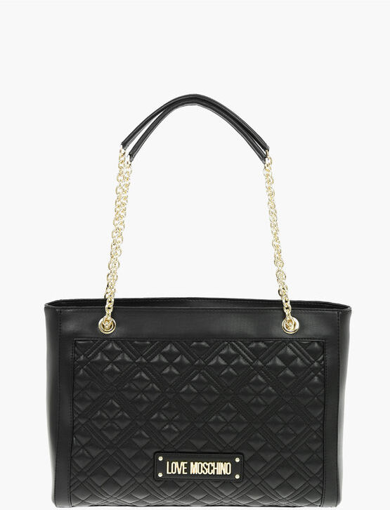 Moschino LOVE Borsa Tote in Ecopelle Trapuntata con Maxi Monogram taglia Unica