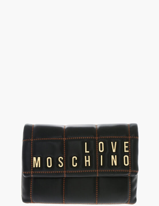 Moschino LOVE Clutch in Ecopelle con Logo in Rilievo e Dorato taglia Unica