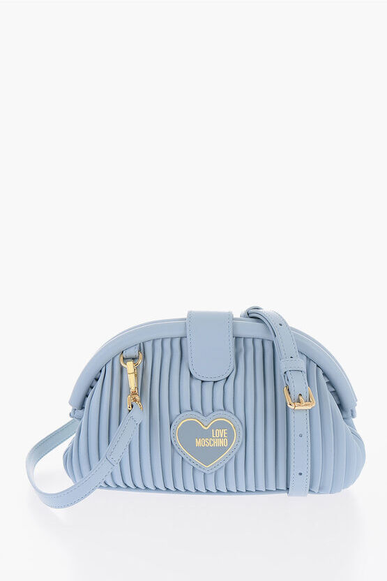 Moschino LOVE Clutch in Ecopelle Plissettata con Tracolla Removibile taglia Uni