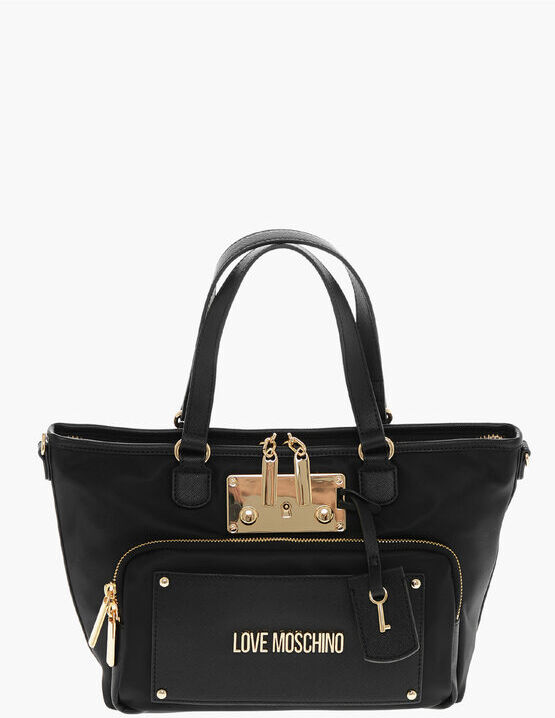 LOVE MOSCHINO Borsa Tote in Tessuto Tecnico con Maxi Tasca taglia Unic