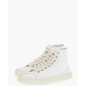 Maison Margiela MM22 Sneakers Alte TABI In Cotone con Lacci Tono su Tono taglia 37