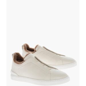 Zegna Sneakers Basse TRIPLE STITCH In Pelle Martellata con Interno taglia 6