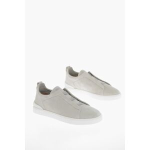 Zegna Sneakers in Suede TRIPLE STITCH con Lacci Elastici taglia 10,5