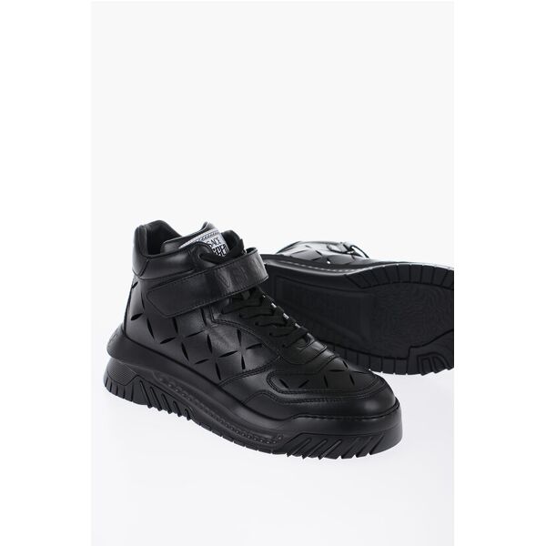 versace sneakers high-top in pelle con cutouts taglia 40