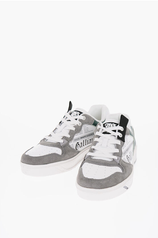 John Galliano Sneakers Basse con Dettagli in Suede con Stampa in Lettering taglia 40