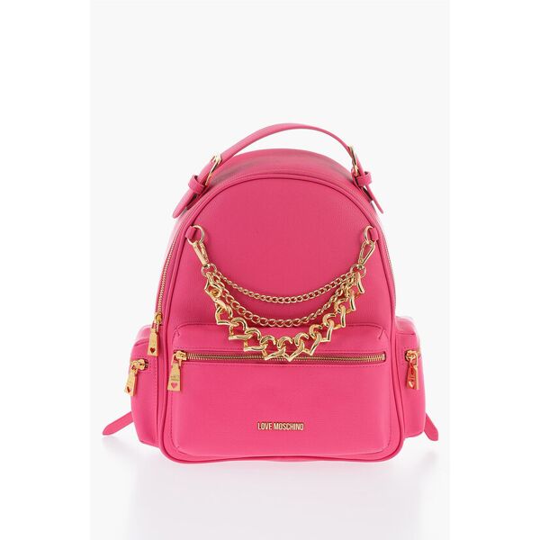 moschino love zaino in ecopelle con charm dorato removibile taglia unica