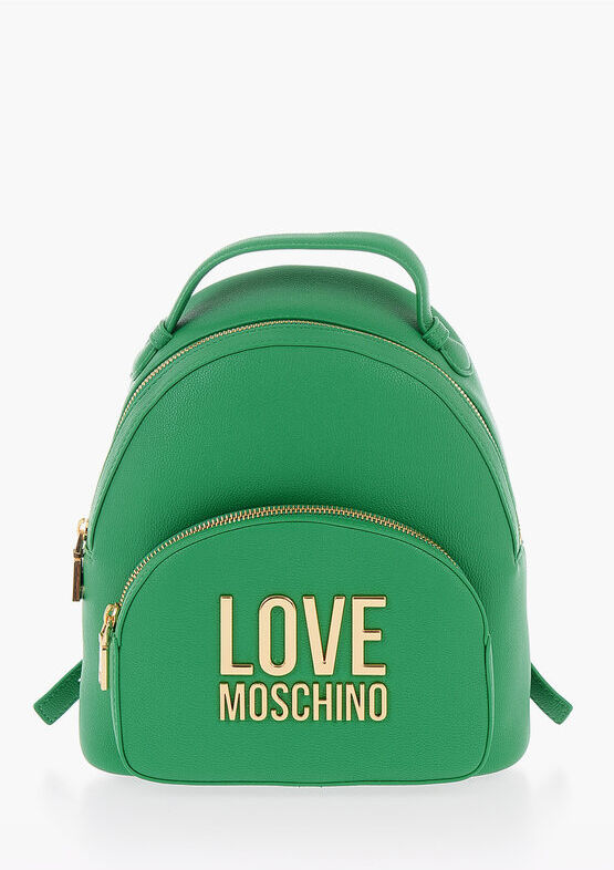 Moschino LOVE Zainetto in Ecopelle a Tinta Unita con Logo Dorato taglia Unica