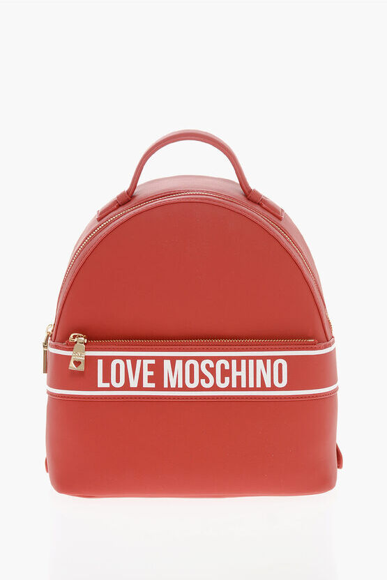 Moschino LOVE Zaino in Ecopelle con Logo Stampato a Contrasto taglia Unica