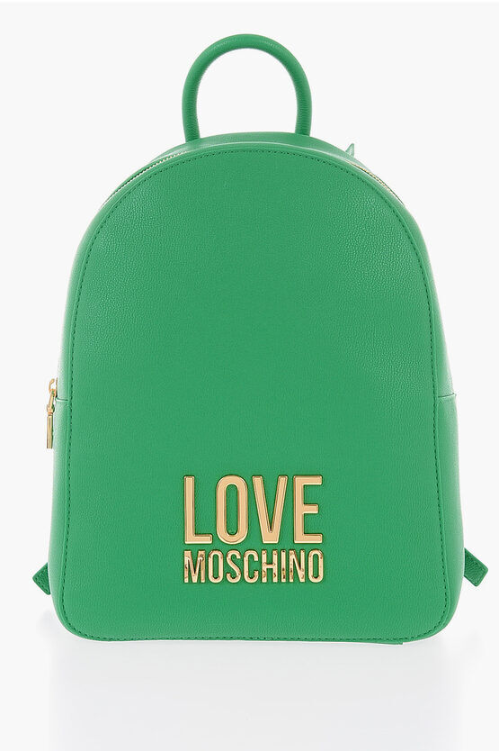 Moschino LOVE Zaino in Ecopelle Martellata con Maxi Logo In Rilievo D taglia Un