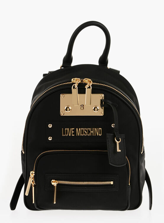 Moschino LOVE Zaino in Nylon con Chiusura di Sicurezza in Metallo taglia Unica