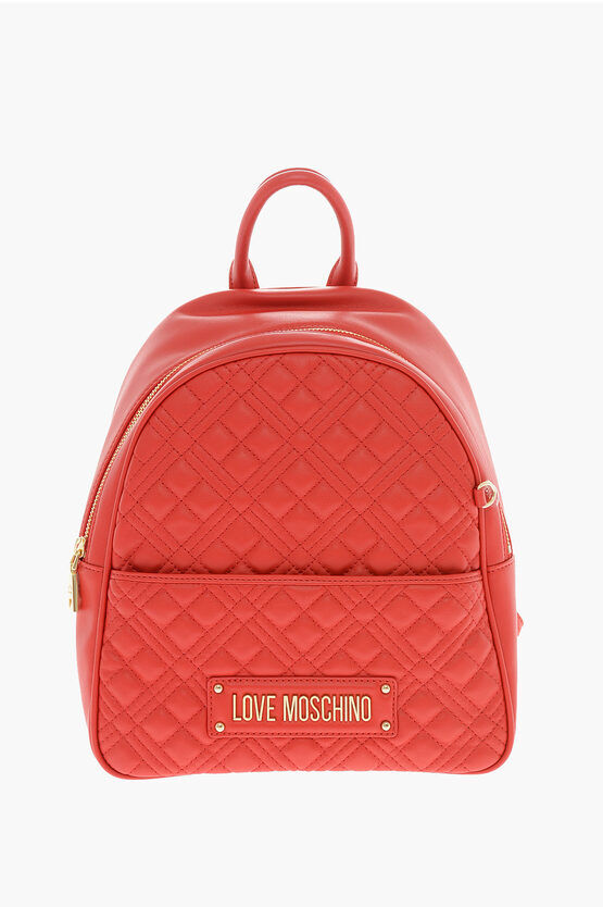 Moschino LOVE Zaino in Pelle Vegan Trapuntato con Pouch Abbinato taglia Unica