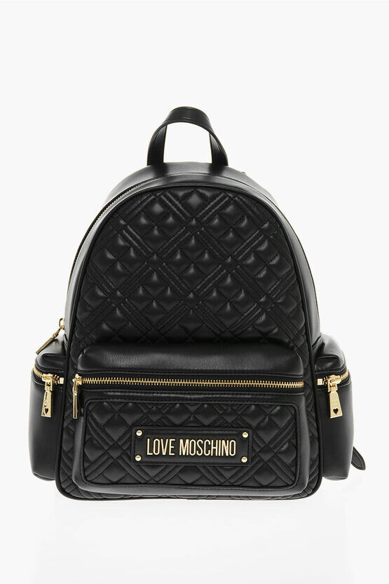 Moschino LOVE Zaino Trapuntto in Ecopelle con Dettagli Dorati taglia Unica