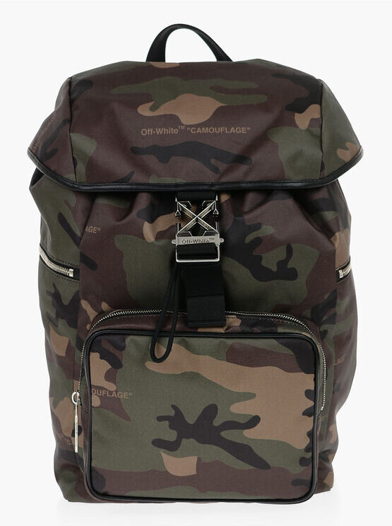 Off-White Zaino ARROW TUC in Nylon con Motivo Camouflage taglia Unica