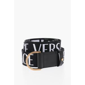 Versace Cintura All Over Logo con Finiture in Pelle 40mm taglia Unica