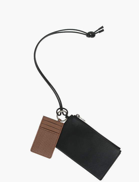 Zegna Pouch in pelle con portacarte taglia Unica