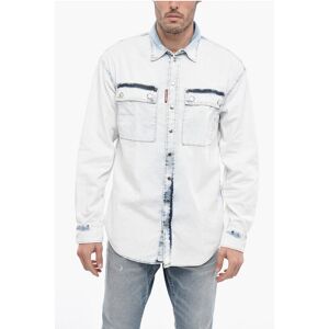 Dsquared2 Camicia in Denim Stone Washed con Bottoni a Pressione taglia 48