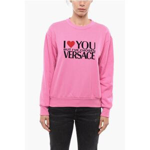 Versace Felpa Girocollo I LOVE U BUT in Cotone Garzato taglia 38