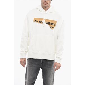 Diesel Felpa Hoodie S-MACS in Cotone Garzato con Logo Effetto Vinta taglia Xl