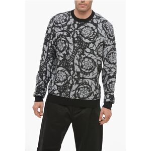 Versace Maglia Girocollo in Misto Cotone Jacquard con Bordi a Contra taglia 52