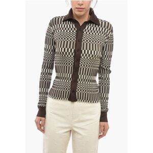 Bottega Veneta Maglia Slim Fit a Righe con Collo a Polo taglia M