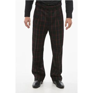 Gucci Pantaloni in Lana a Quadri Windowpane con Risvolti taglia 52