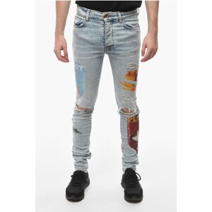 Amiri PLAYBOY Jeans Skinny Distressed con Stampe 14cm taglia 29