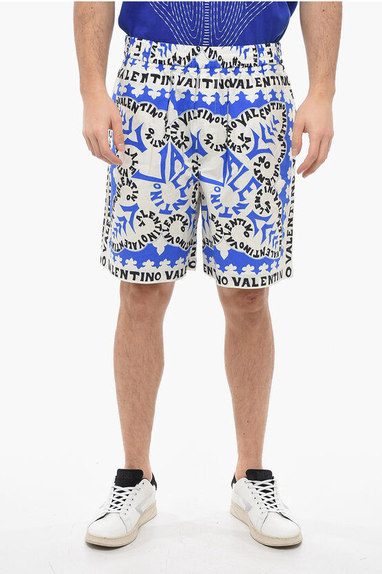 Valentino Bermuda In Cotone Con Stampa Bandana taglia 48