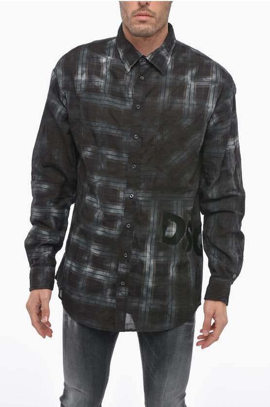 Dsquared2 Camicia in Misto Lino DIRTY con Motivo District Check taglia 52