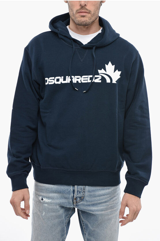 Dsquared2 Felpa Hoodie Cool Fit in Cotone Garzato con Logo taglia Xl