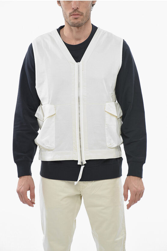 CP Company Gilet in Cotone MERCERIZED con Zip e Tasche in Nylon taglia Xl