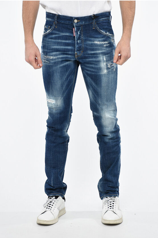 Dsquared2 Jeans 5 Tasche Cool Guy Fit in Denim Distressed 17cm taglia 52