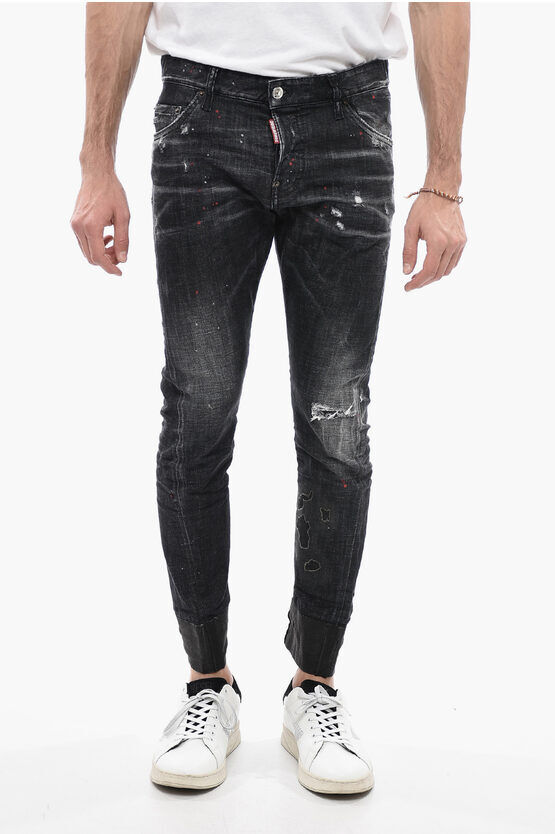 Dsquared2 Jeans Sexy Twist Fit con Risvolti Spalmati 17cm taglia 48