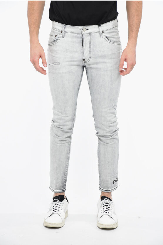 Dsquared2 Jeans SKATER Distressed con Stampa Logo sul Fondo 16cm taglia 56