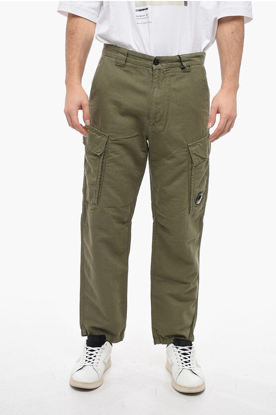 CP Company Pantaloni Cargo Loose Fit in Misto Lino taglia 52