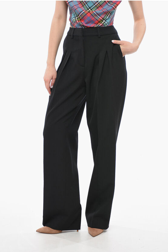 Calvin Klein Pantaloni in Twill di Lana con Pinces taglia 36