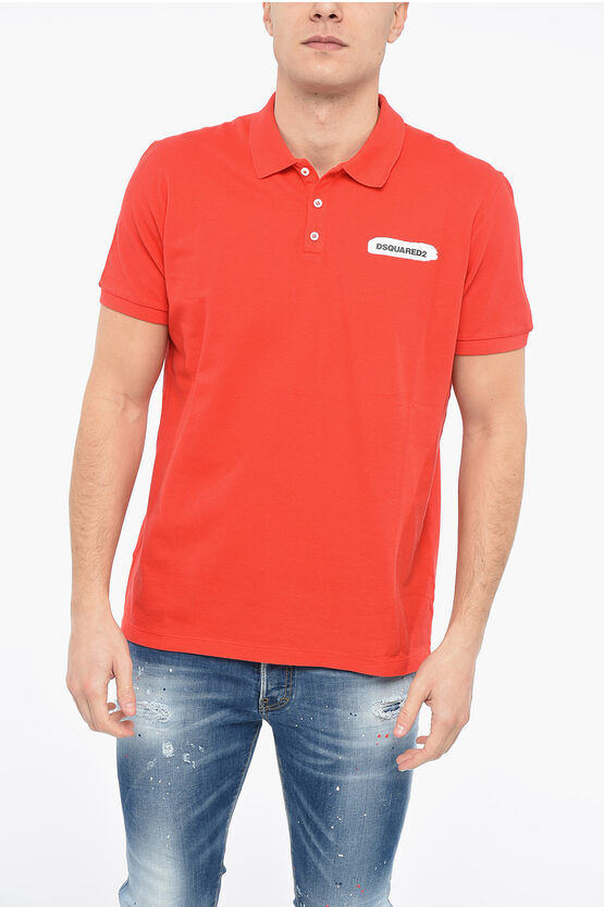 Dsquared2 Polo TENNIS con Logo Effetto Vernice taglia 3xl