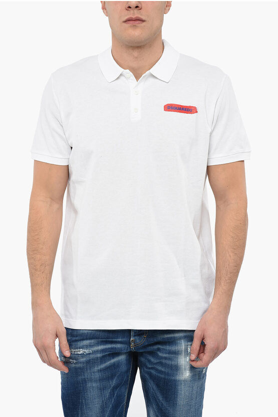 Dsquared2 Polo TENNIS con Logo Effetto Vernice taglia Xl