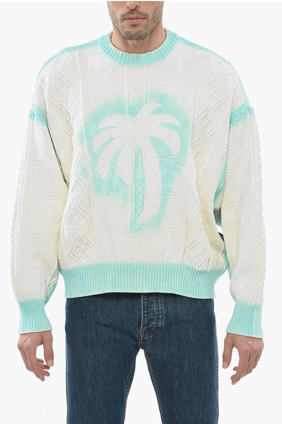 Palm Angels Pullover SPRAYED FISHERMANS in Misto Cotone taglia M