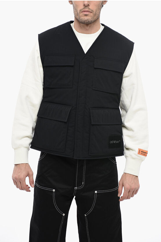 Off-White SEASONAL Gilet Imbottito WAVE TAG taglia 50