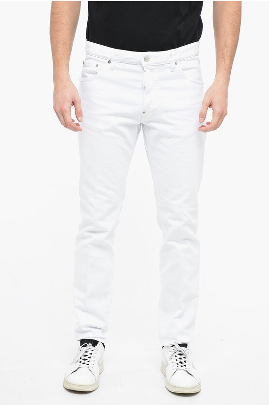 Dsquared2 WHITE BULL Pantaloni 5 Tasche Cool Guy Fit in Denim 17cm taglia 46