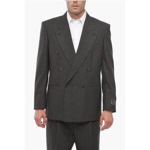 Gucci Blazer Doppiopetto in Lana Herringbone con Rever a Lancia taglia 50