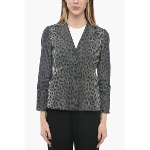 Christian Dior Blazer Sfoderato in Seta con Fantasia Animalier taglia 42