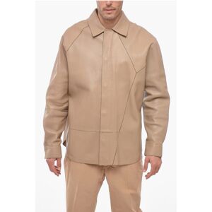 Loewe Overshirt in Pelle con Cuciture Trasversali taglia 50