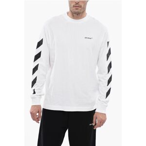 Off-White PERMANENT Skater T-shirt DIAG HELVETICA A maniche Lunghe taglia M